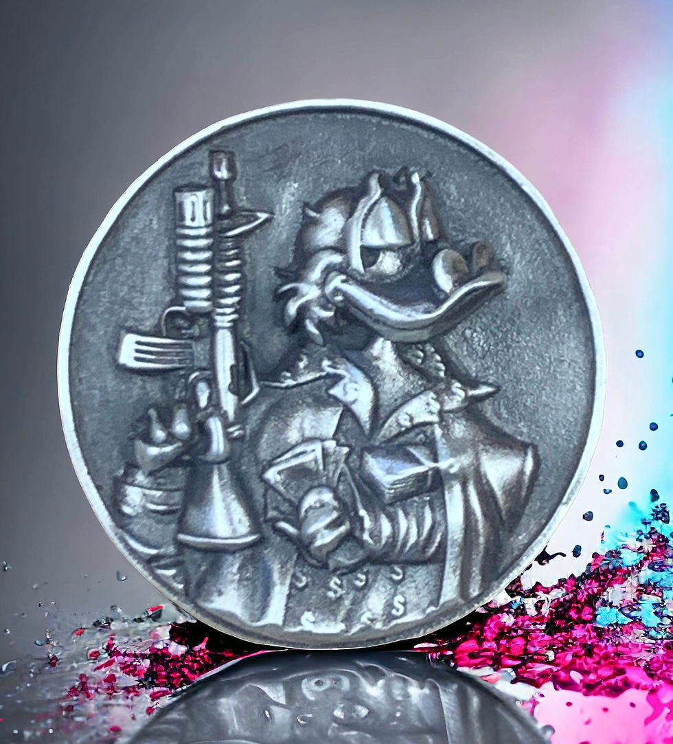 Machine Gun Scroogie High Relief 2.5 oz .999 Silver