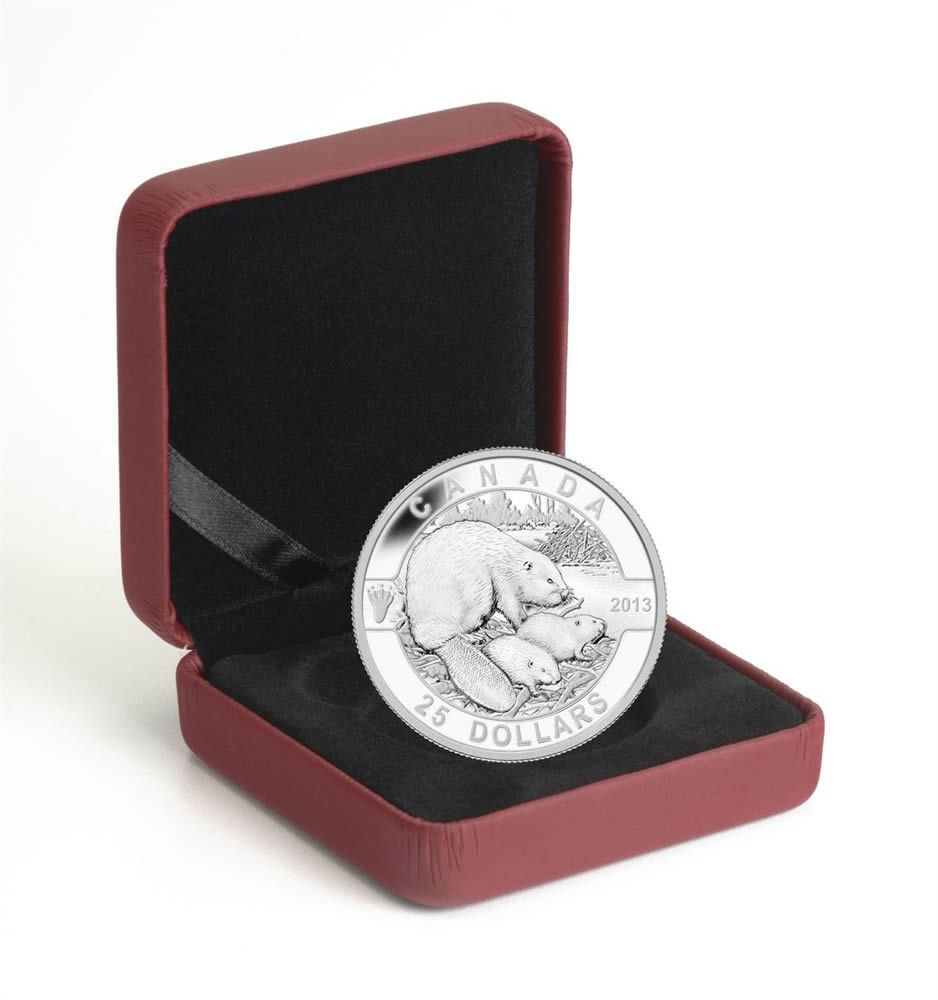 Miniaturbild: 2013 $25 FINE SILVER COIN - O CANADA SERIES - THE BEAVER