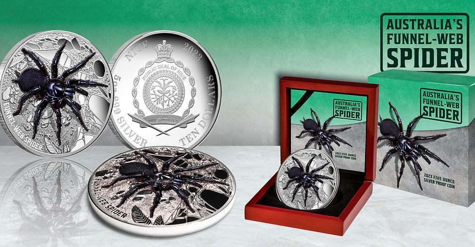 2023 Niue Funnel Web Spider UHR 5 oz Silver Coin