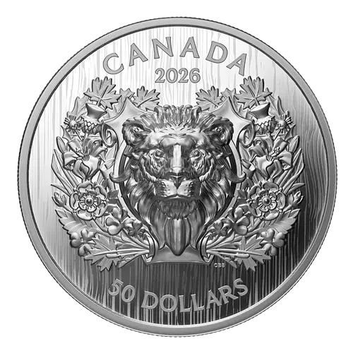 Miniatura: HERALDIC Lion EHR/UHR Fine Silver Coin $50 Canada 2026