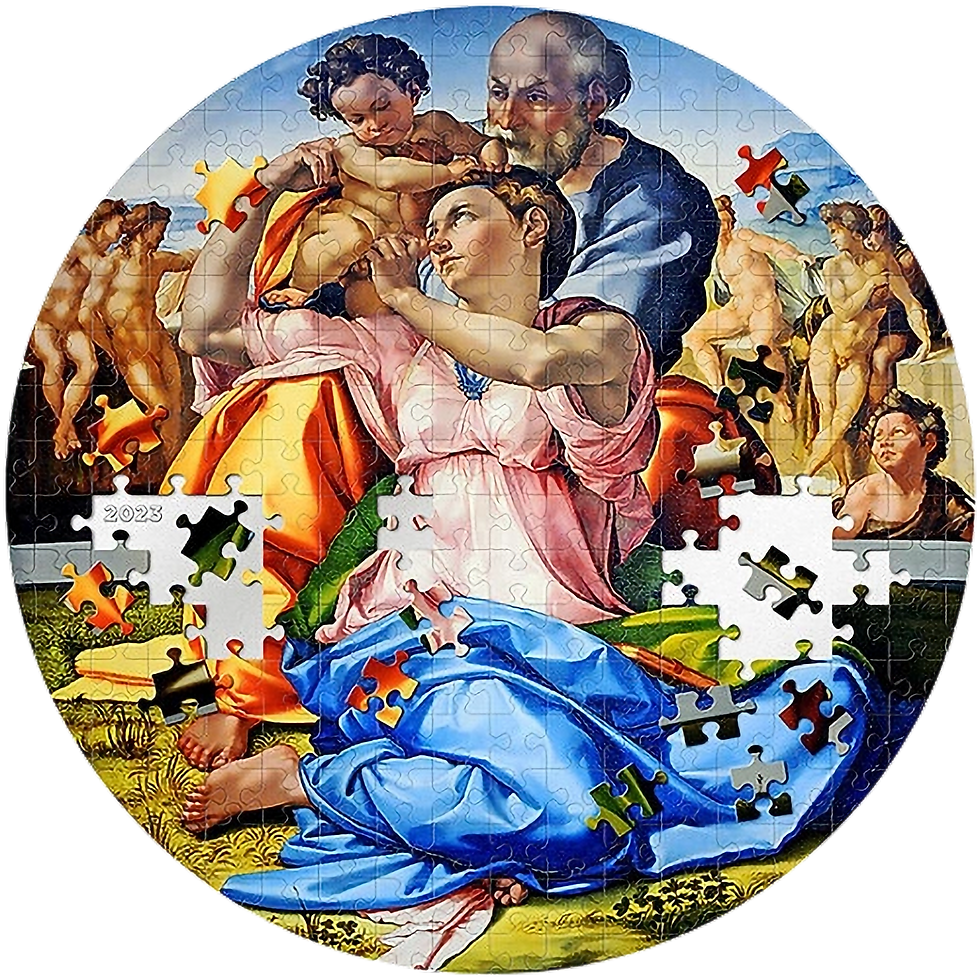 DONI TONDO Michelangelo Micropuzzle Treasures 3 Oz Silver Coin 20$ Palau 2023