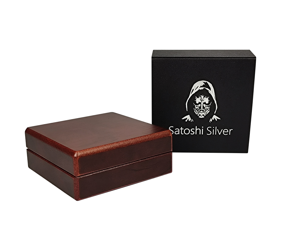 Miniatura: Project Whale: Rose Gold + Platinum Edition Silver Satoshi 2026 in Wooden Box