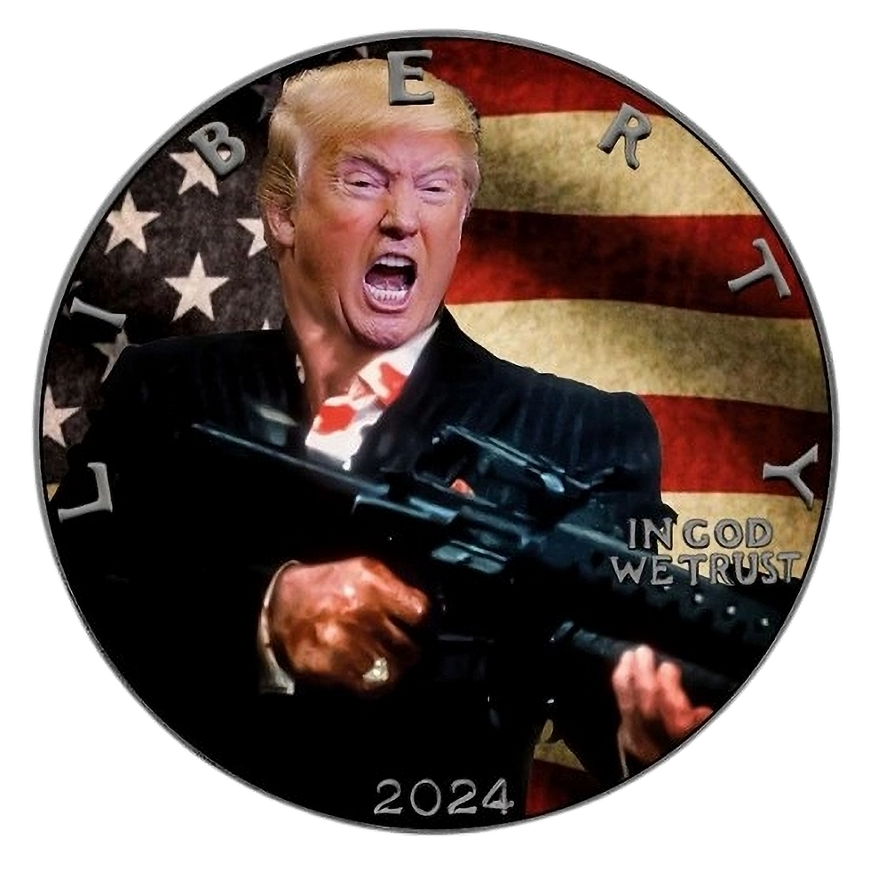 2024 1 oz American Silver Eagle Trump Montana Black Ruthenium Colorized Coin