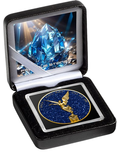 Miniature : SAPPHIRE Precious Gemstones Libertad 1 Oz Silver Coin Mexico 2023