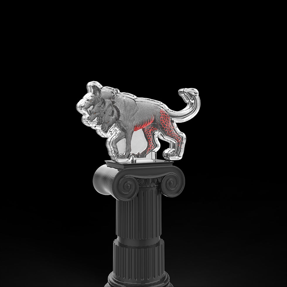 Miniatura: 2025 Korea Mythical Beasts The Cerberus Stacker 2 oz Silver Medal