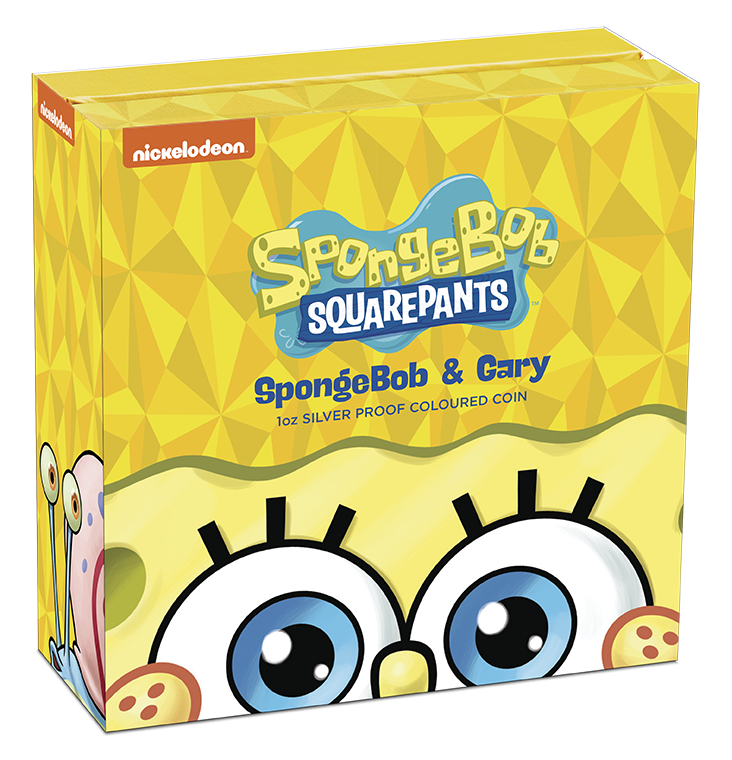 Miniaturbild: Spongebob & Gary – Spongebob Squarepants 1oz Silver Coloured Proof Coin 2024