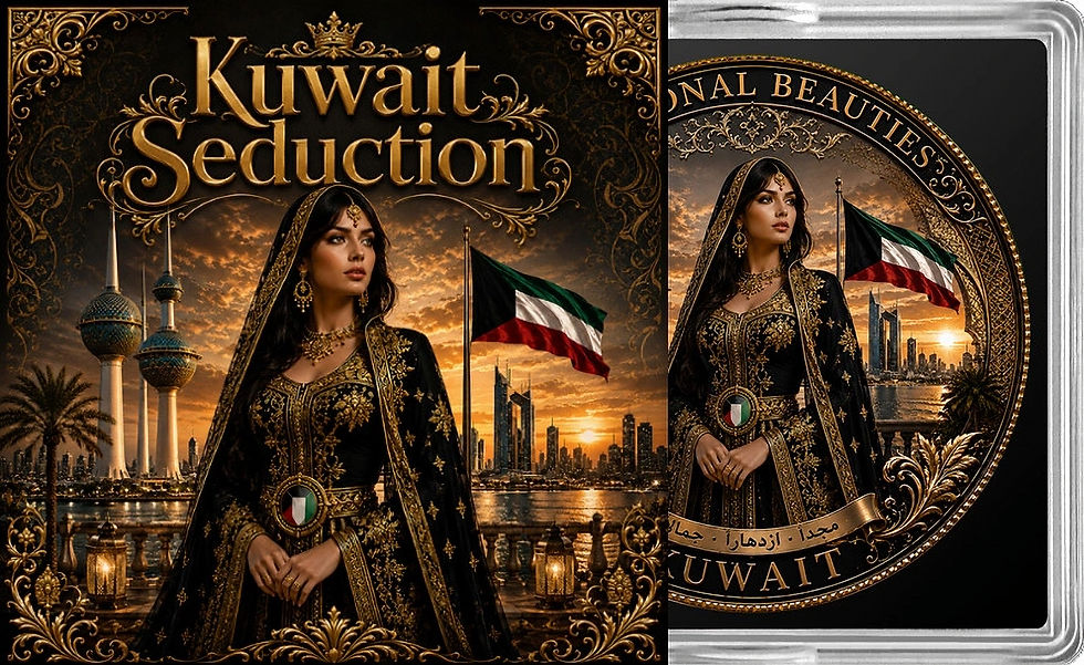 Miniatura: KUWAIT Seduction: National Beauties 1 Oz .999 Copper Round Italy 2026