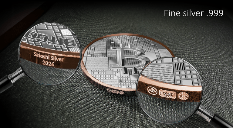 Miniaturbild: Project Shrimp: Rose Gold Line Edition Silver Coin Satoshi 2026 in ApoPaxx