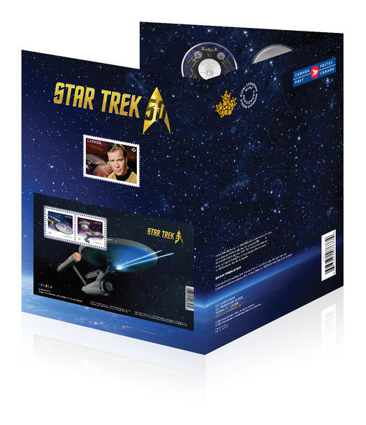 Miniatura: 2016 25-CENT COLOURED COIN AND STAMP SET STAR TREK: ENTERPRISE