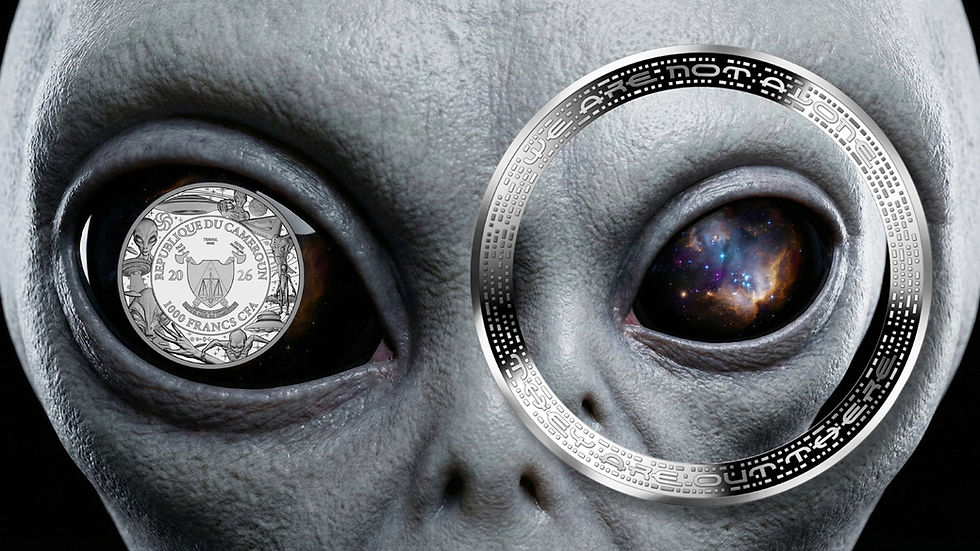Miniatura: Alien Eye: Alien & UFO series - 1oz .999 Silver Coin - 1000 Francs Cameroon 2026