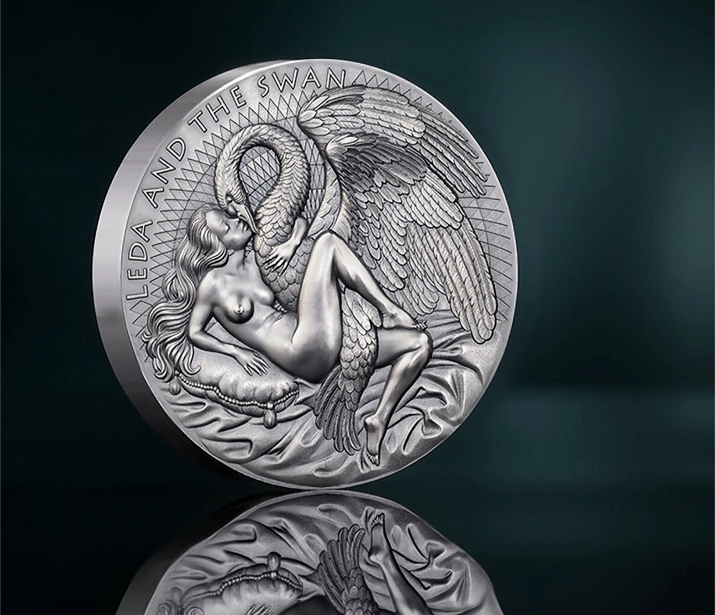 Leda and the Swan Celestial Beauty 1 Kg Kilo Antique finish Silver Cameroon 2024