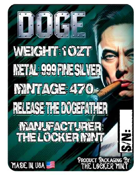 Miniatura: The Dogefather Colorized 1 oz Silver Bar in Card by Locker Mint