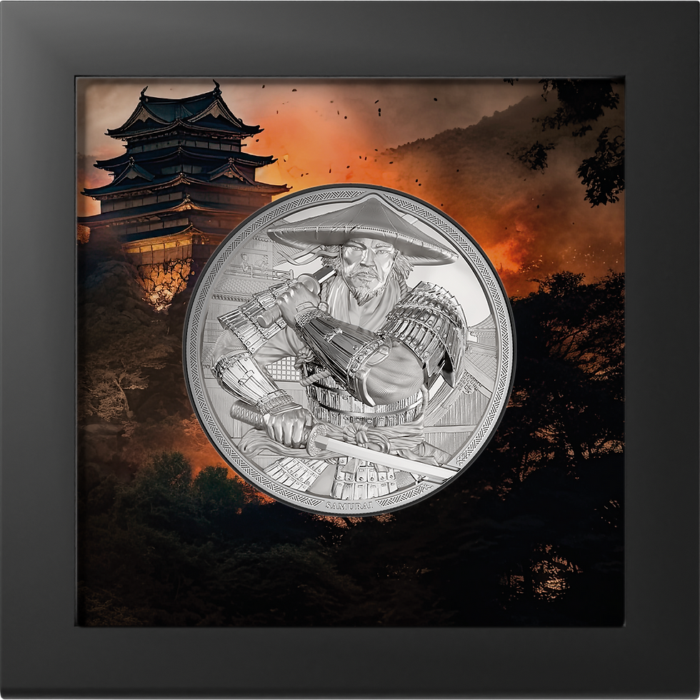 Miniatura: SAMURAI 5 Oz Silver Coin 25$ Cook Islands 2025