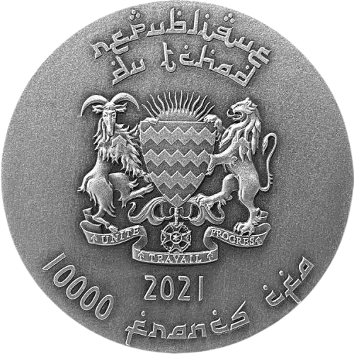Miniatura: SALADIN 2 Oz Silver Coin 10000 Francs Chad 2021