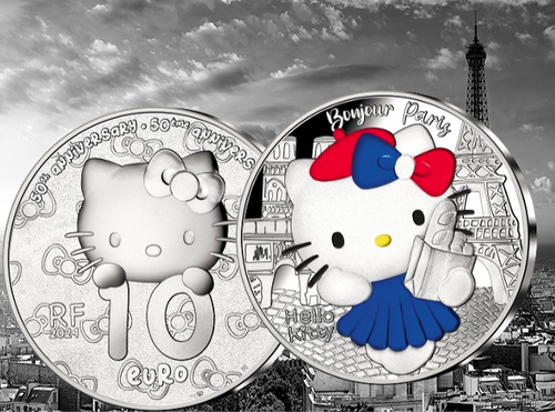 2024 France Hello Kitty in Paris 22.2g 10 euro Silver Coin