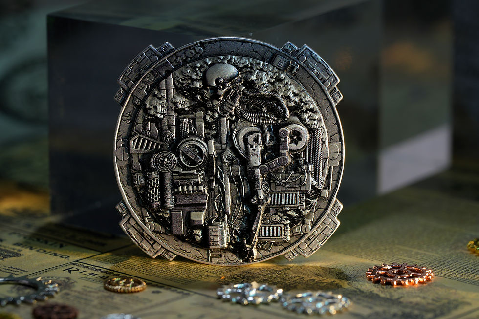 Miniature : Steampunk Series: Steam-Driven Skull - 2oz .999 Silver High Relief Cameroon 2025