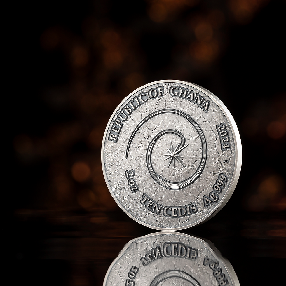 Miniature : Salamander Chronicles of Fire 2 oz Antique finish Silver Coin 10 Ced Ghana 2024