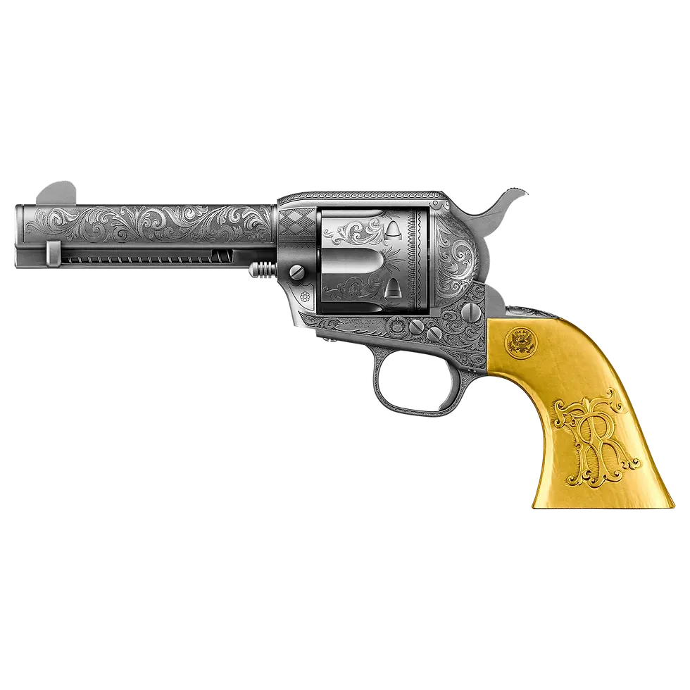 Miniaturbild: Theodore Roosevelt's Bull Moose Revolver - 2 oz .999 Silver Coin - Samoa