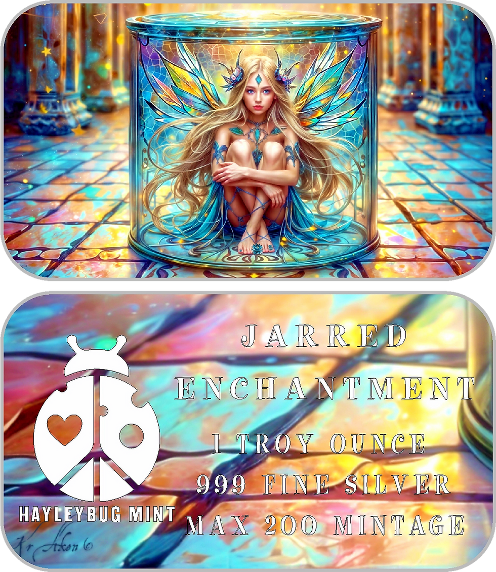 Miniaturbild: JARRED ENCHANTMENT by Hayleybug Mint 1 Troy Ounce 999 Fine Silver Art Bar