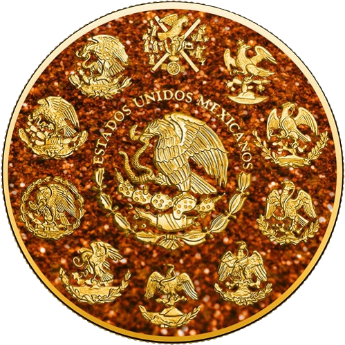 IMPERIAL ORANGE TOPAZ Precious Gemstones Libertad 1 Oz Silver Coin