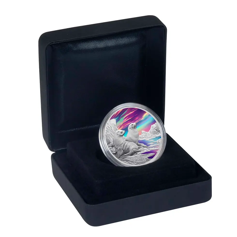 Miniature : Mother-of-Pearl Clouds - 1oz .999 Silver Proof Coloured Coin - 1$ Tuvalu 2025