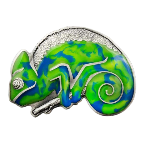 Miniatura: CHAMELEON Great Master of Colour Change 3 Oz Silver Coin 5$ Barbados 2023