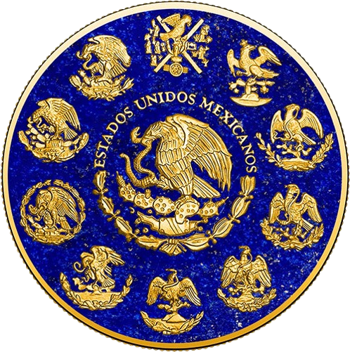 Miniatura: LAPIS LAZULI Precious Gemstones Libertad 1 Oz Silver Coin Mexico 2024