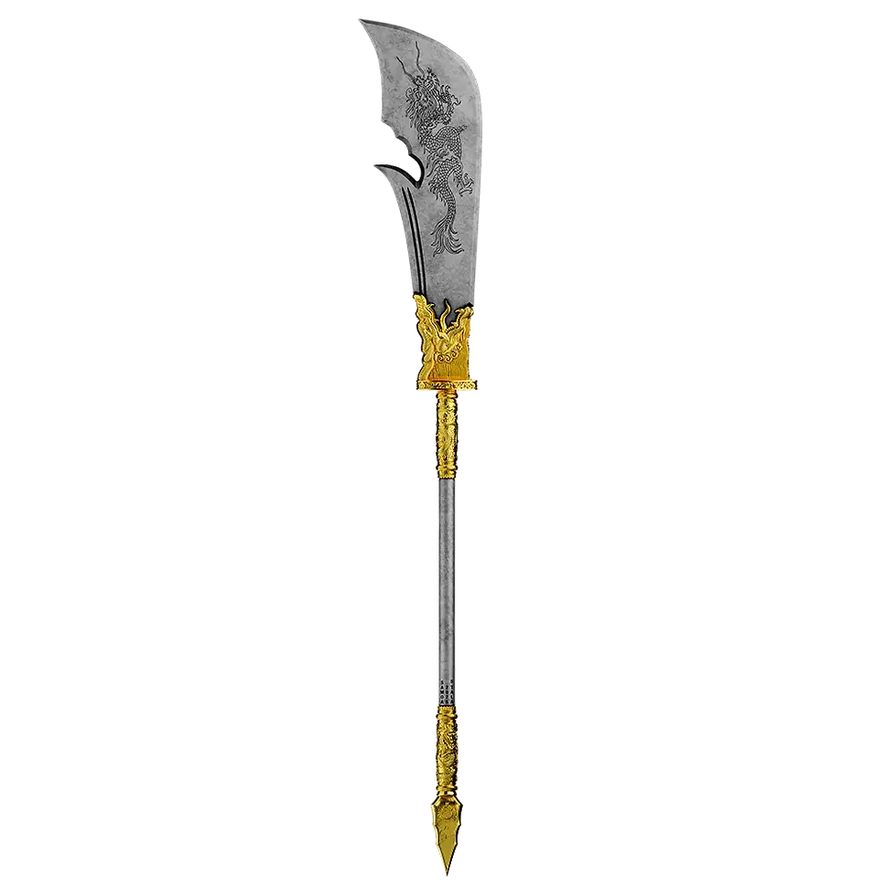 Miniatura: Guan Yu’s Green Dragon Crescent Blade 2 oz .999 Silver Coin 5 Tala Samoa 2025