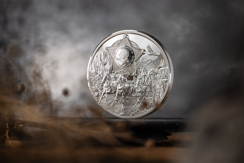 Miniatura: WILD WEST Legends 3 Oz Silver Coin 20$ Cook Islands 2024