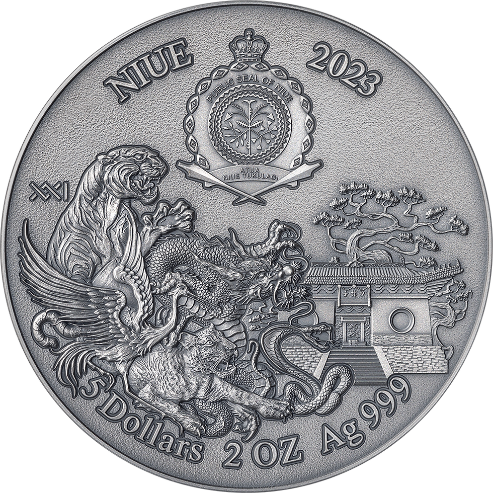 Thumbnail: SHAOLIN KUNG FU DRAGON Martial Arts Styles 2 Oz Silver Coin 5$ Niue 2023