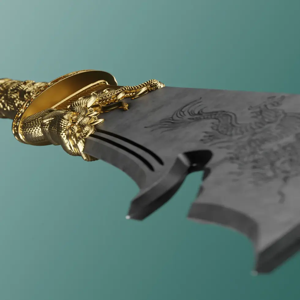 Miniatura: Guan Yu’s Green Dragon Crescent Blade 2 oz .999 Silver Coin 5 Tala Samoa 2025