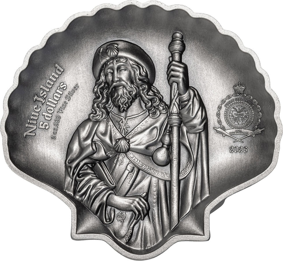 Thumbnail: Saint James: The Way to Santiago - 2oz .999 Silver Coin - 5$ Niue 2026