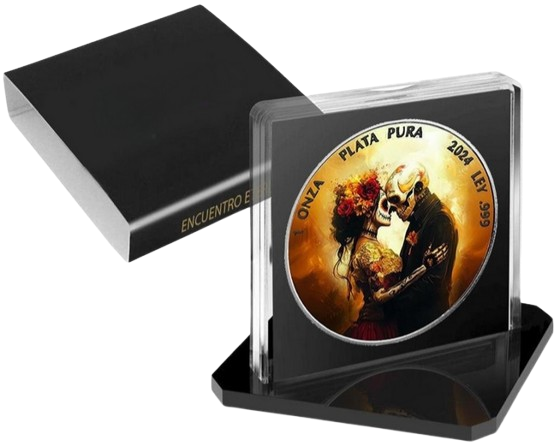 Thumbnail: ENCUENTRO ETERNO Dia de los muertos 1 Oz Silver Coin Mexico 2024