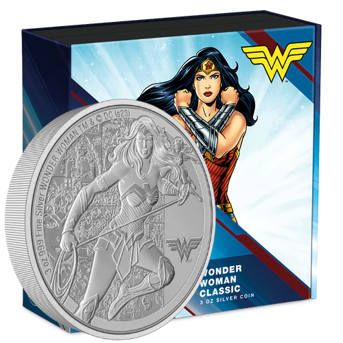 WONDER WOMAN Classic 3oz Silver Coin $10 Niue 2023