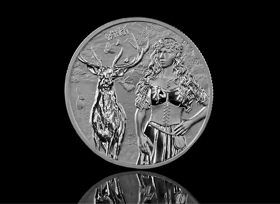 Thumbnail: VALKYRIES: OSTARA 1 OZ SILVER BU GERMANIA MINT 2023