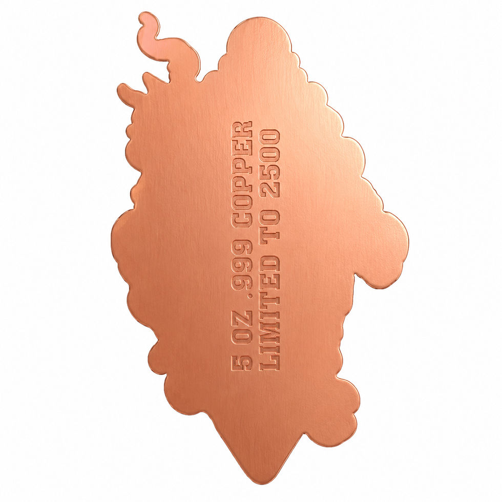Miniatura: Death Dragon UHR Shaped Colorized 5oz .999 Copper Medal In High Relief