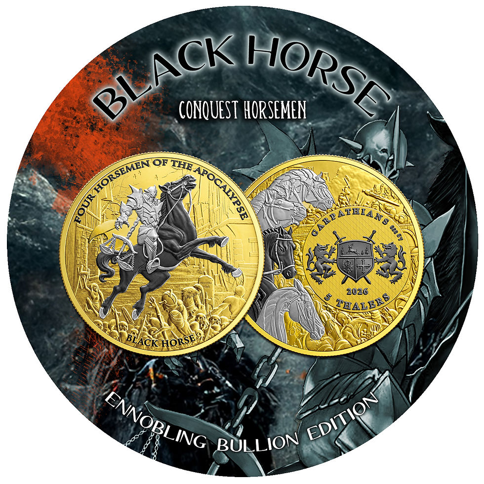 Miniatura: Black Horse: Four Horsemen of the Apocalypse - 1 oz .999 Silver Ennobling 2026