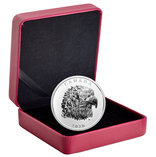 Miniatura: Proud Bald Eagle (EHR) - 1oz 999.9 Pure Silver Coin $25 Canada 2020