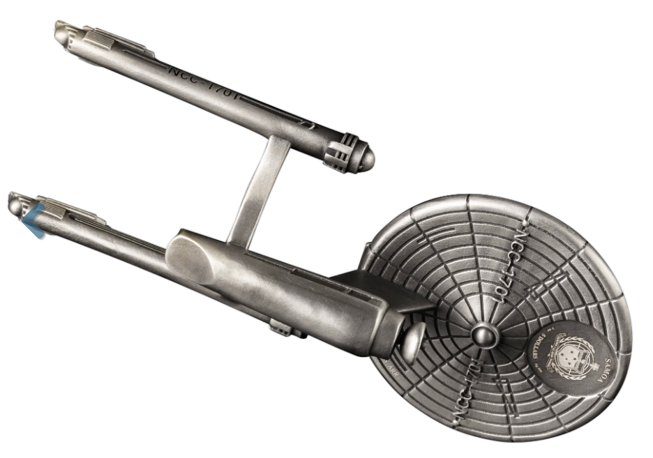 Miniatura: Star Trek U.S.S. Enterprise 3d Shaped 3 oz Silver Coin $5 Samoa 2024