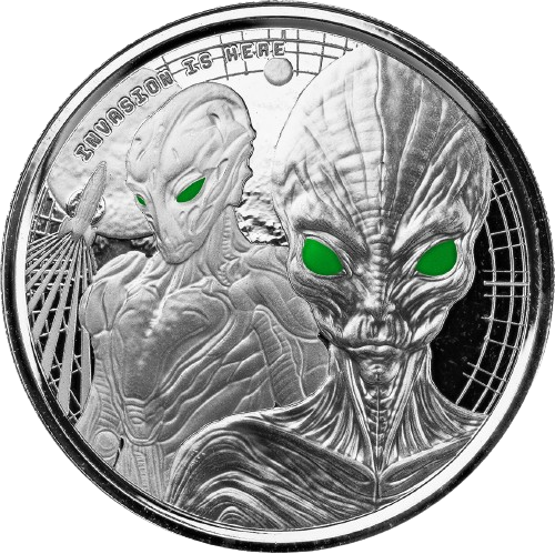 2023 Ghana Alien Proof with Color 1 oz Silver Coin | Gold & Silver