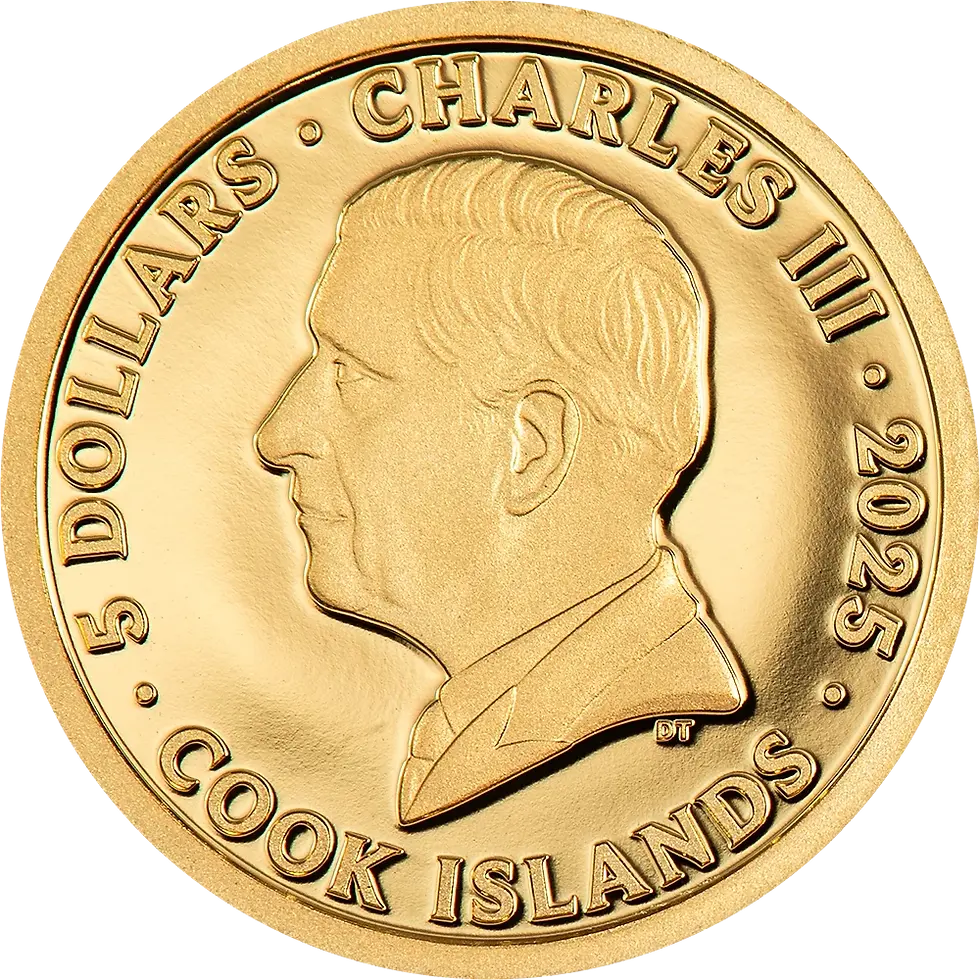 Miniatura: AZTEC EMPIRE Gold Coin 5$ Cook Islands 2025