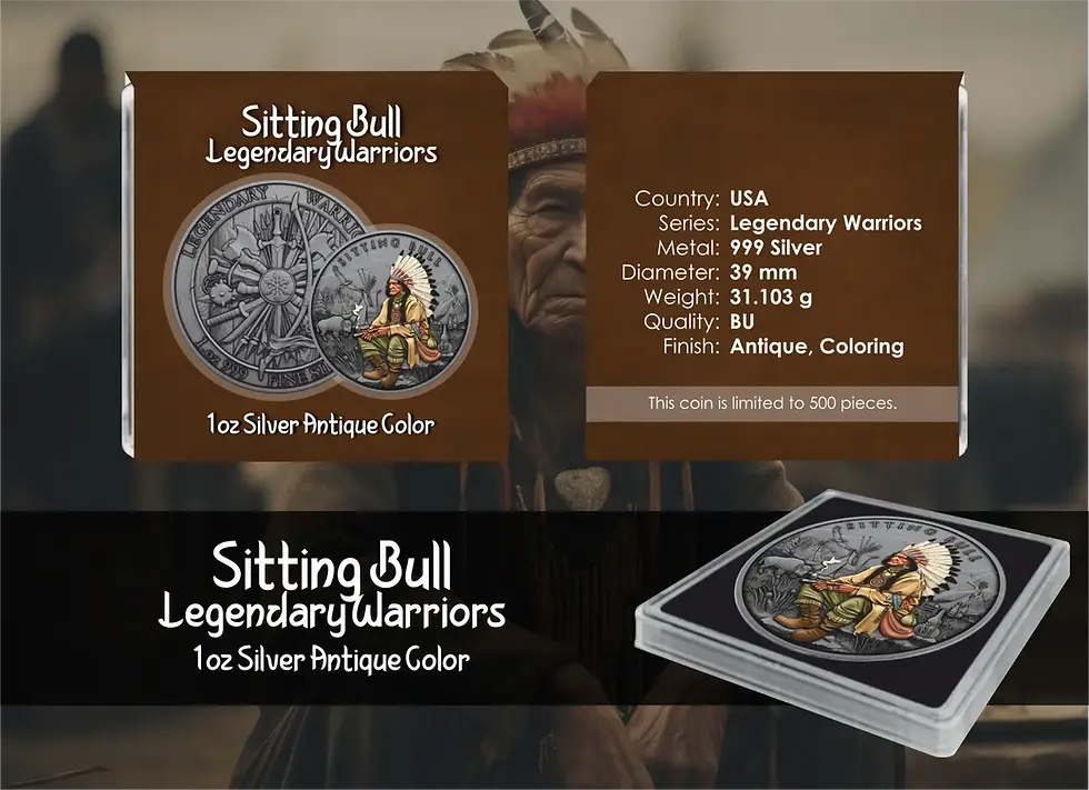 Miniatura: Sitting Bull: Legendary Warriors Series 1 Oz Silver Medal 2025