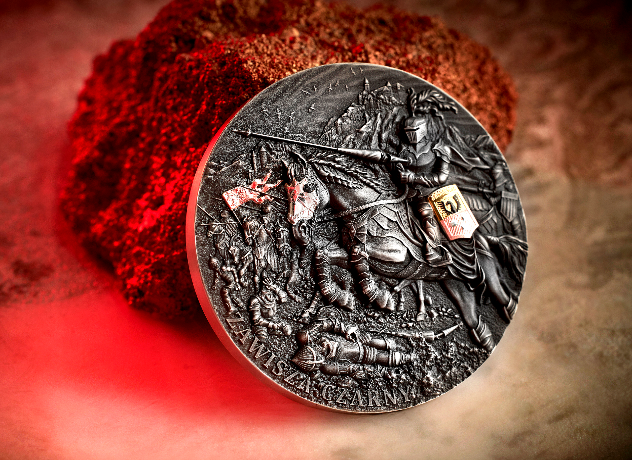 Zawisza The Black 200g Antiqued Silver Coin 5000 Francs CFA Cameroon 2024