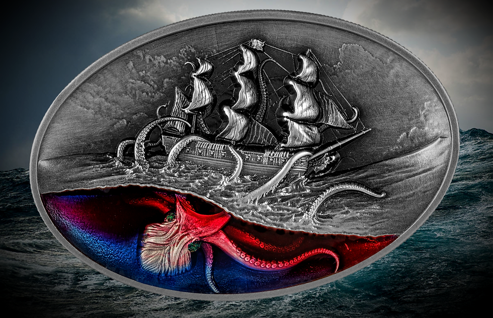 Miniature : The Kraken - 5 oz Fine Silver Coin – Chad 2023 – 25000 Francs CFA