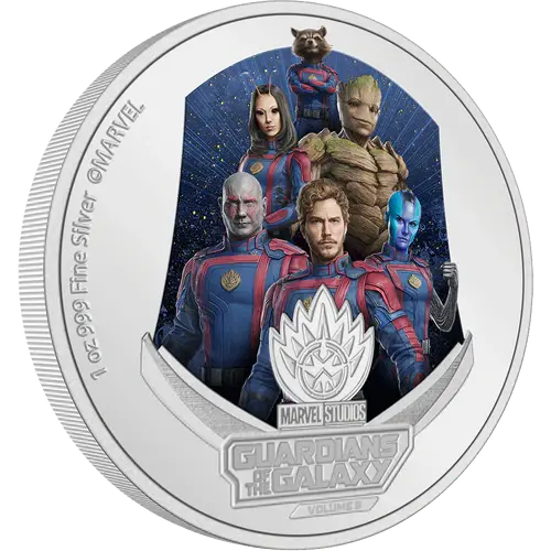 Miniatura: GUARDIANS OF THE GALAXY VOLUME 3 MARVEL 2023 1oz Silver Proof Coin Niue