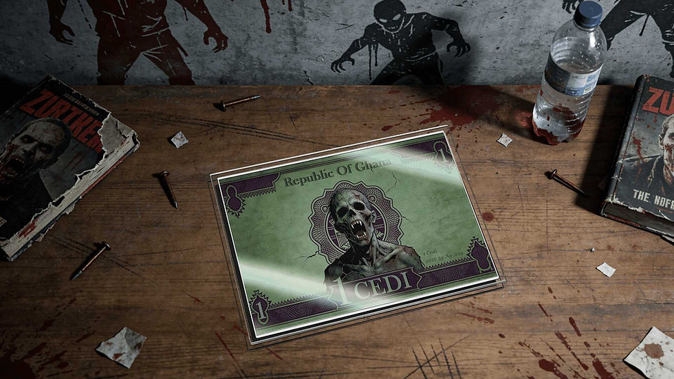 Miniatura: Zombies - 5g Silver Foil Coin - 1 Cedis Ghana 2026