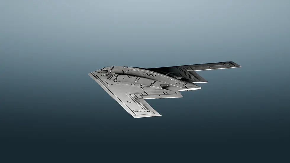 Miniature : B-2 Spirit Stealth Bomber  - 1 oz .999 Ultra High Relief Silver - 2$ Niue 2026
