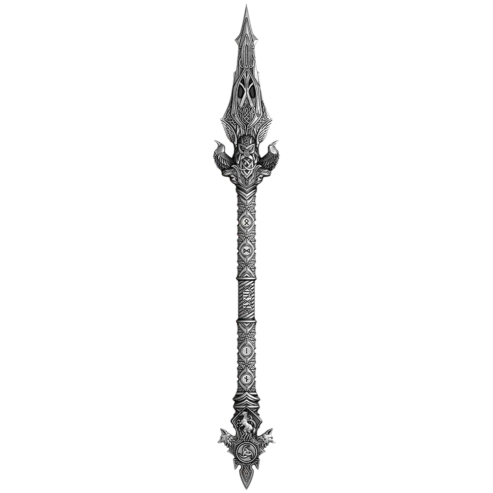 Miniaturbild: 2025 Gungnir (Odin's Spear) 2oz Pure Antiqued Silver Shaped Coin