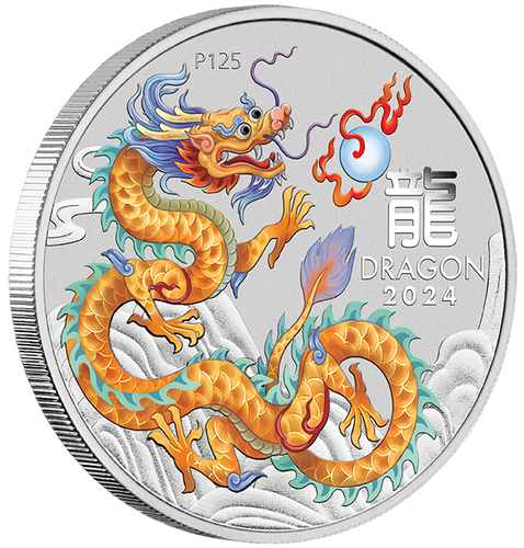 2024 Australia Lunar Dragon Colorized 10 x 1/2 oz Silver