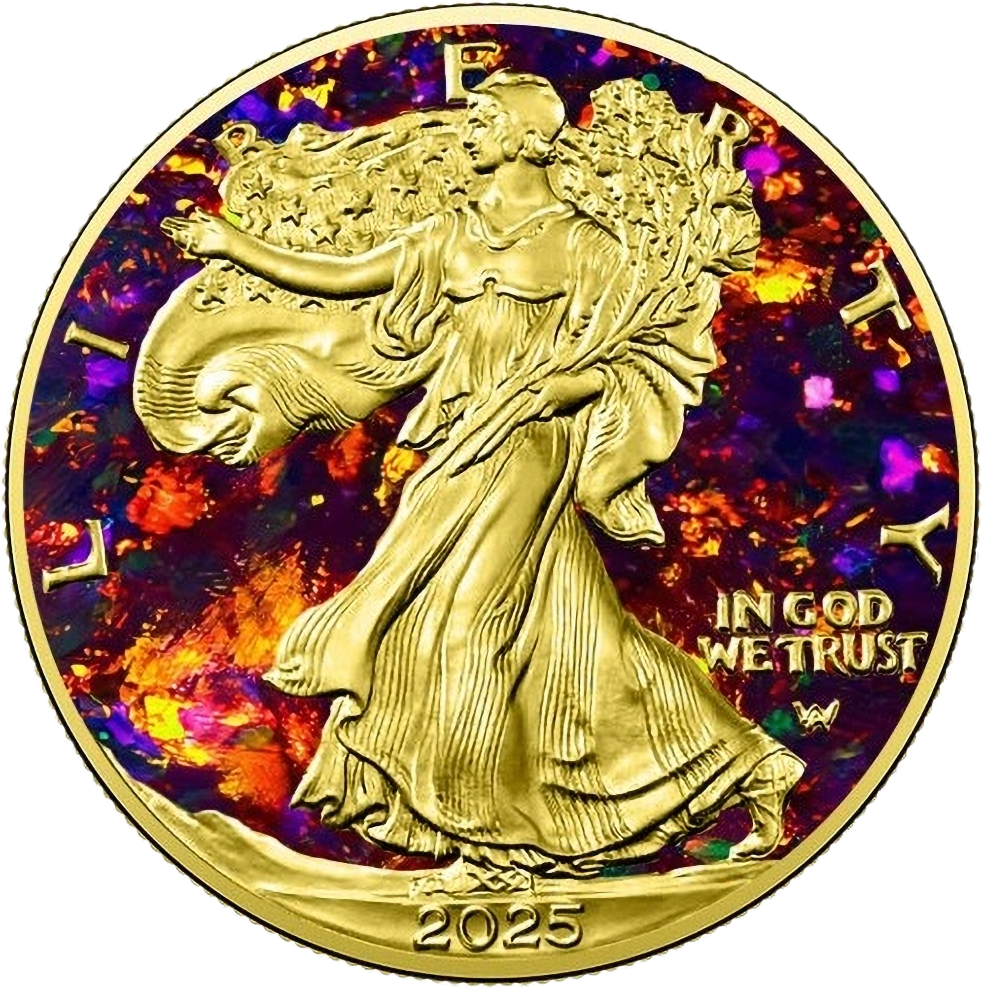 Metal Black Opal American eagle 1oz .999 Silver Coin 1$ USA 2025